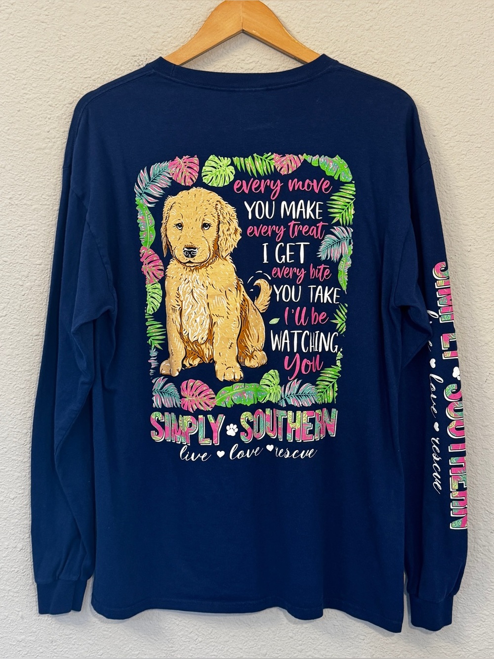 Simply Southern "Watching You" Long Sleeve Shirt Size L